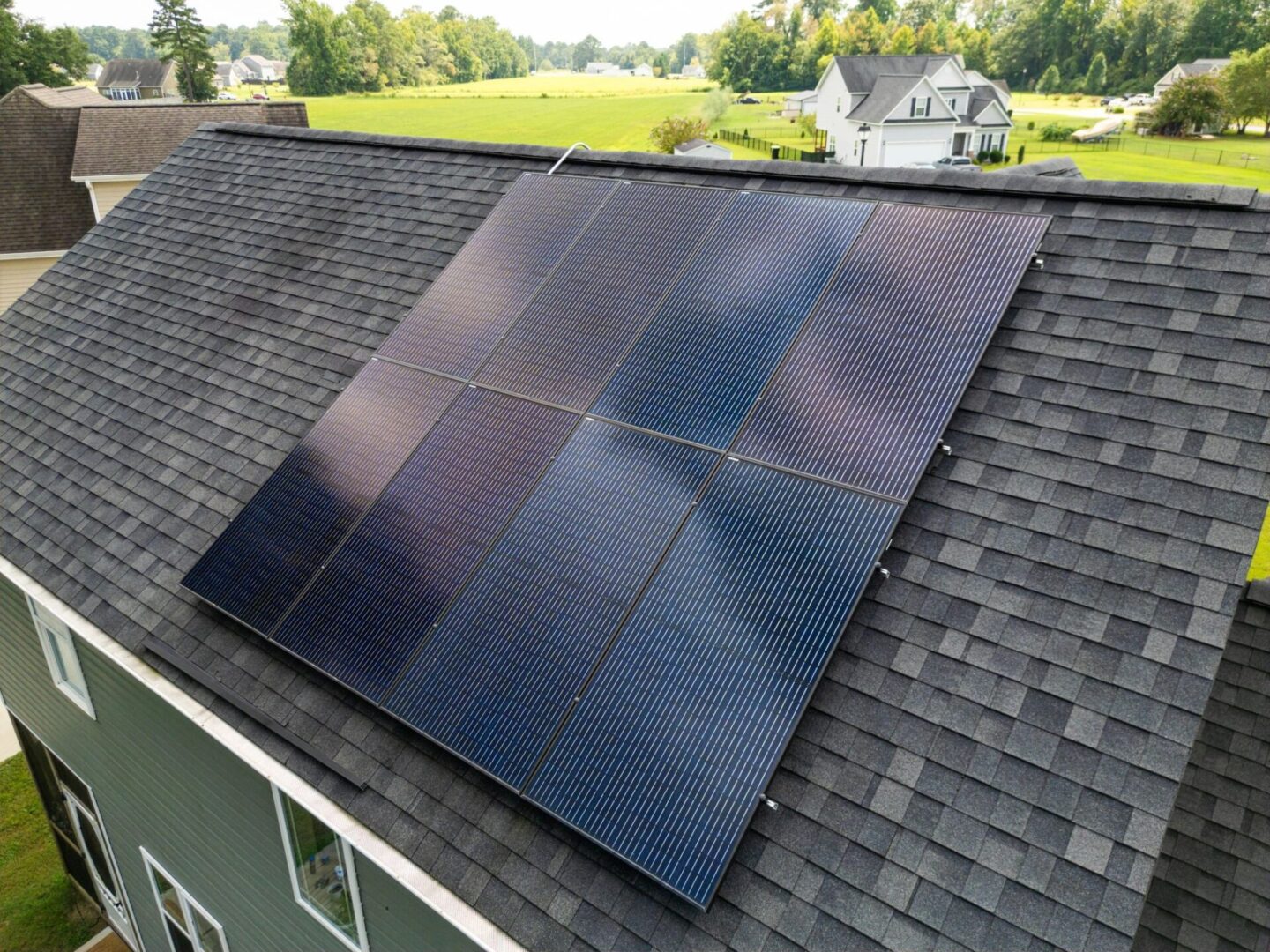 Solar panels on house roof