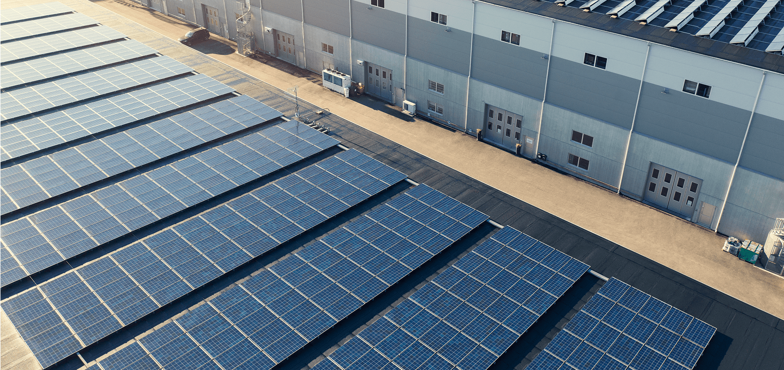 Solar energy system on factory rooftops
